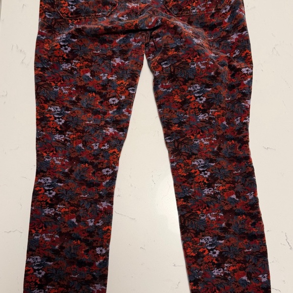 Pilcro & the Letterpress Size 29 High Rise Skinny Pants Floral Corduroy Stretchy - Picture 4 of 12